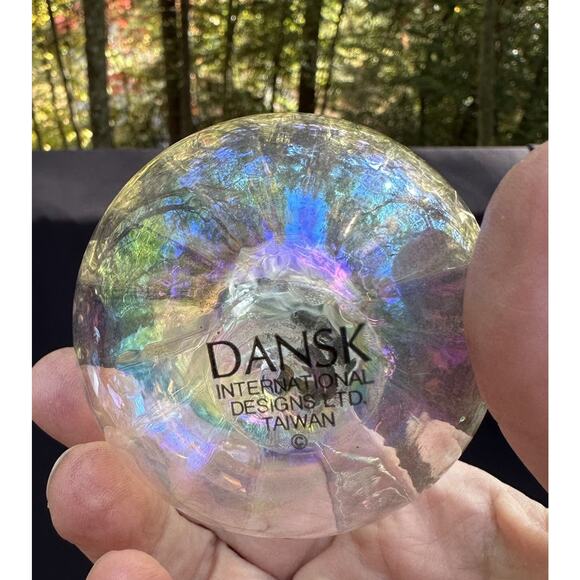 Vtg Dansk Blown Glass Iridescent Pear Shaped Christmas Holiday Ornament -S73 - Picture 5 of 9